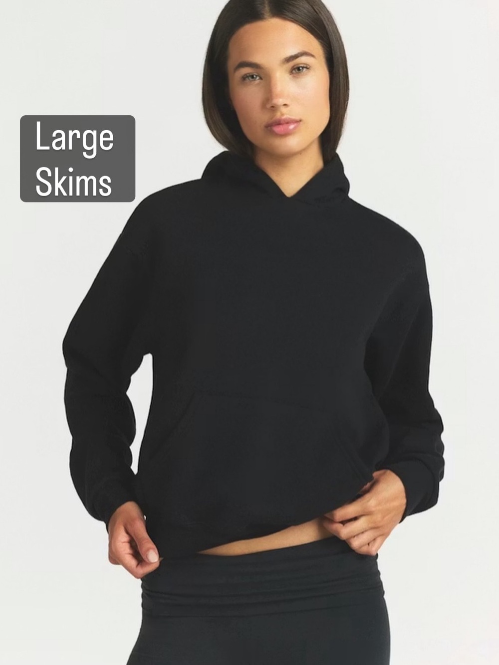 SKIMS Black Pullover Hoodie for Women